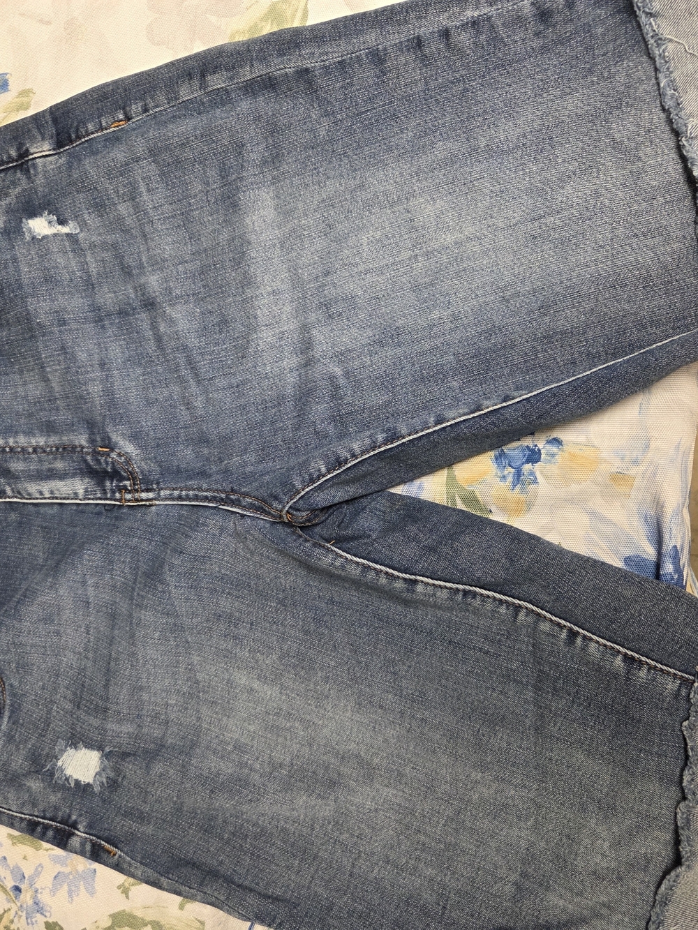 Westport Light Blue Distressed Bermuda Shorts